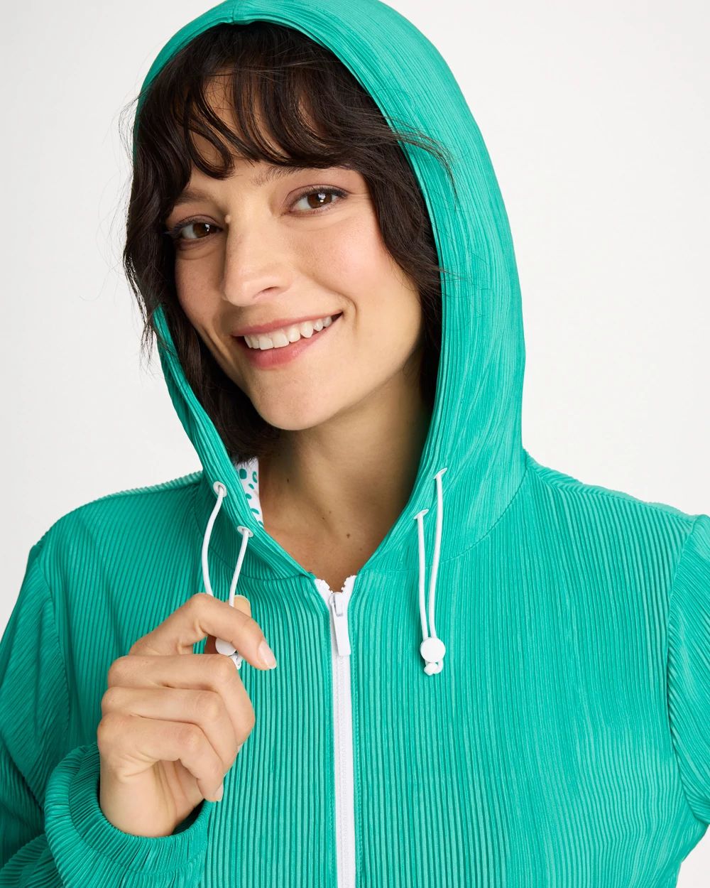 Zenergy® Micro Plisse Hooded Jacket | Chico's